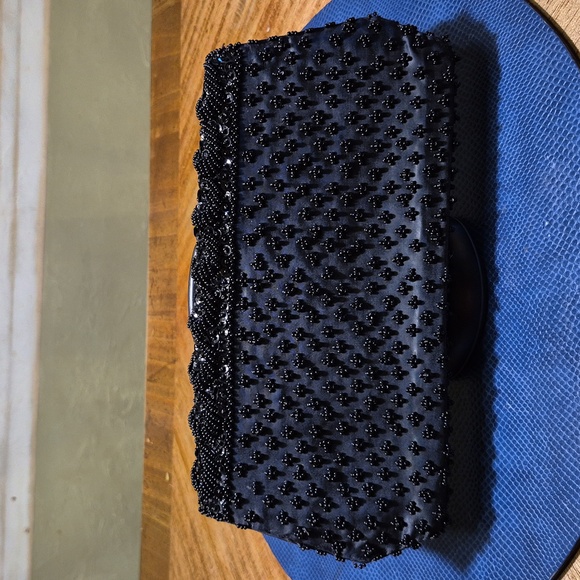 La Regale Elegant Black Beaded Clutch (#709) Made In Hong Kong.from The 50s. - Picture 4 of 10